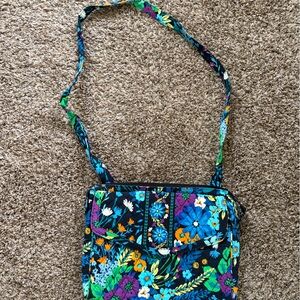 Vera Bradley Blue and Green Floral Crossbody Bag